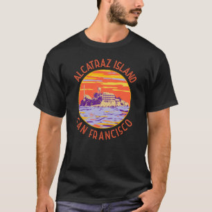 Alcatraz Island San Francisco Distressed Circle T-Shirt