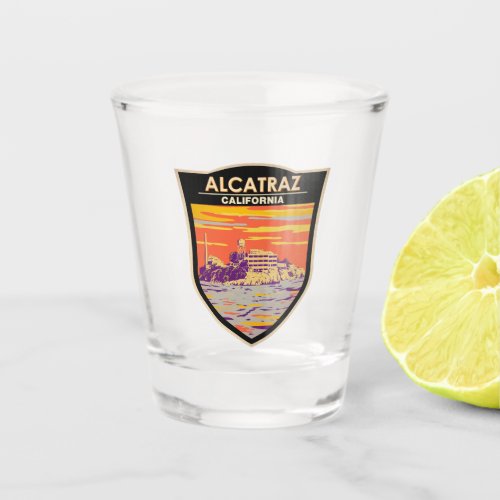 Alcatraz Island San Francisco Travel Art Vintage Shot Glass