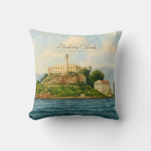 Alcatraz Island – San Francisco Travel Landmark Throw Pillow