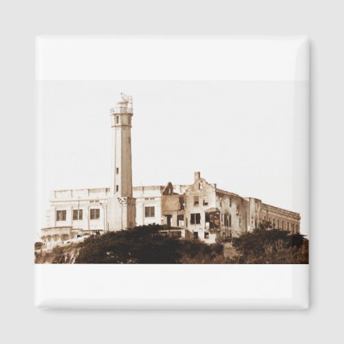 Alcatraz Prison Sepia Tones Magnet