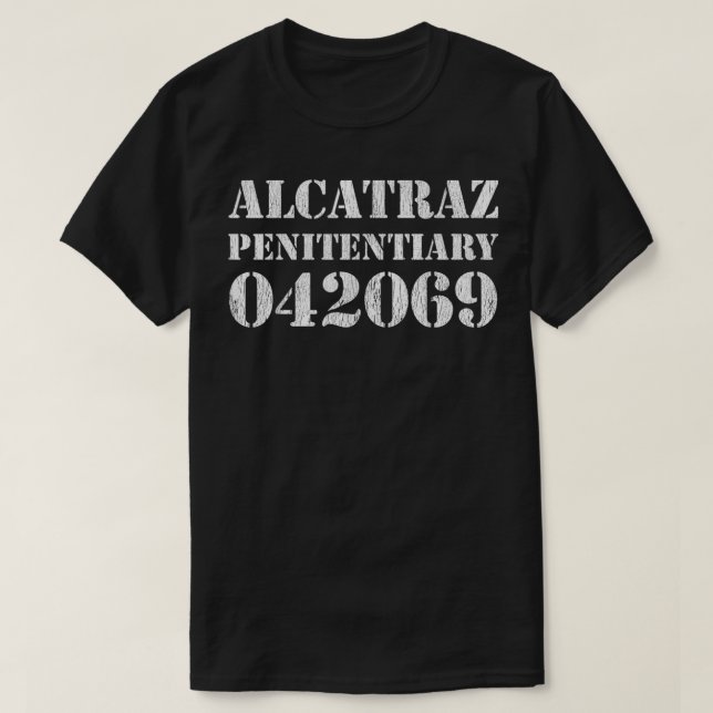 Alcatraz Prison Uniform Penitentiary Inmate Prison T-Shirt (Design Front)