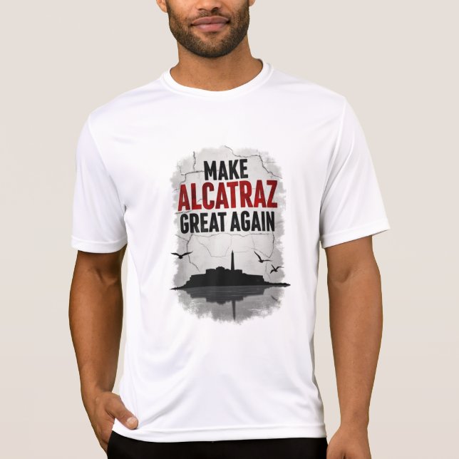 Alcatraz Revival Club – Retro Satire T-Shirt (Front)