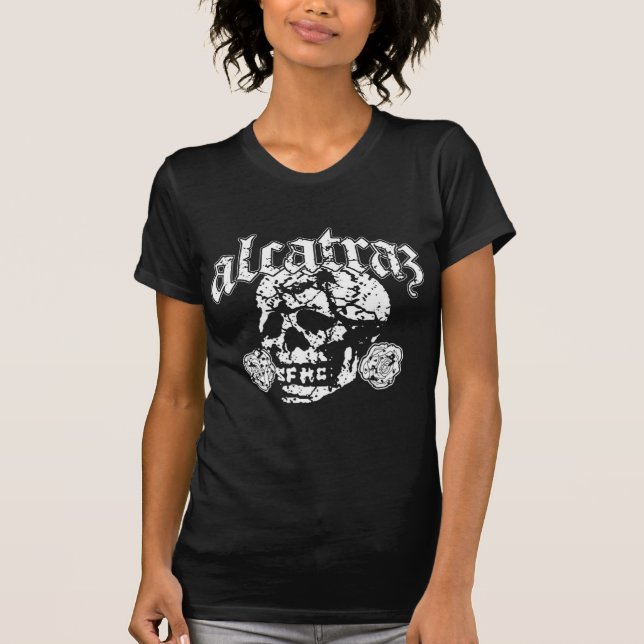 Alcatraz Skull Design Logo black T-shirt (Front)