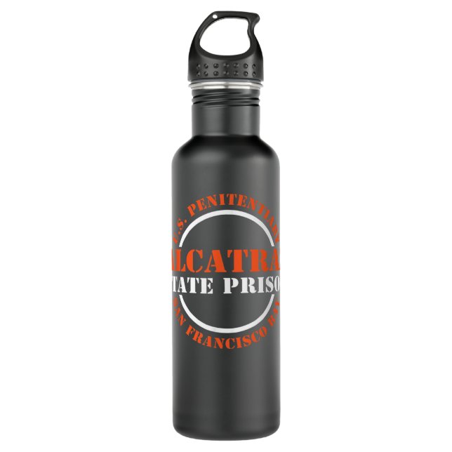 Alcatraz Symbolhirt US Penitentiary Prisoner Jail  Stainless Steel Water Bottle (Front)