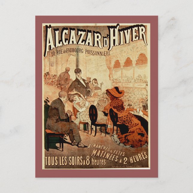 Alcazar d'hiver Vintage Paris Cafe Postcard (Front)