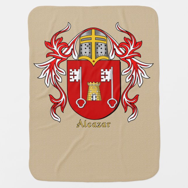 Alcazar Heraldic Shield and Mantling Swaddle Blanket (Front)
