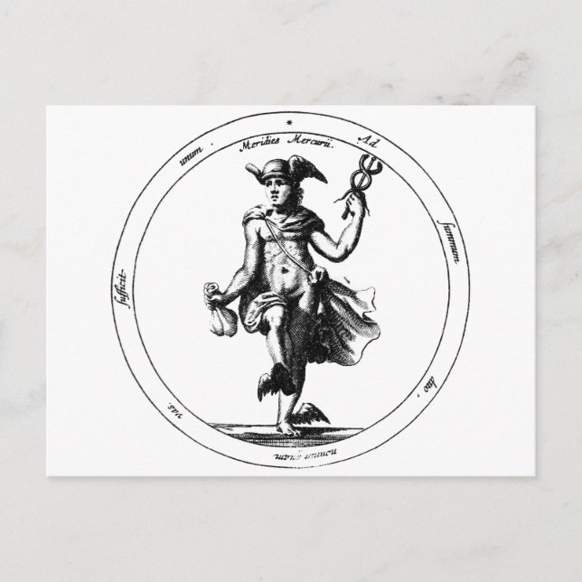 Alchemical Mercury and Caduceus Postcard (Front)