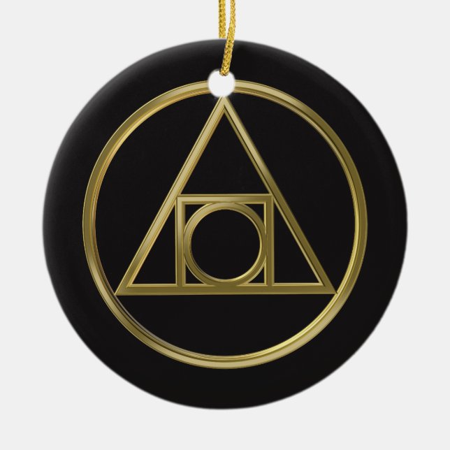 Alchemical symbol ceramic ornament (Front)