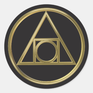 Alchemical symbol classic round sticker