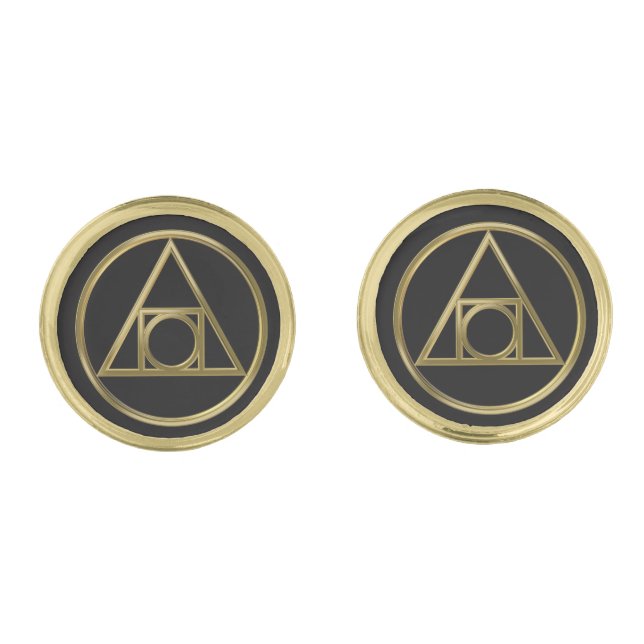 Alchemical symbol gold cufflinks (Front)