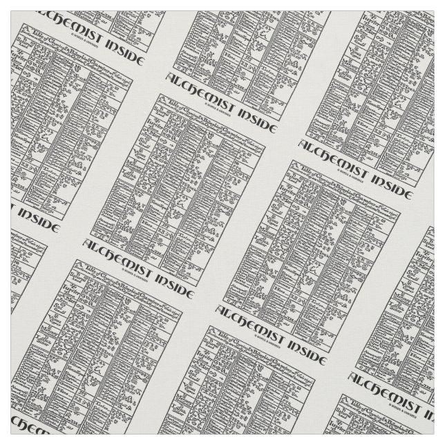 Alchemist Inside Medieval Chemistry Psyche Humor Fabric (Swatch)