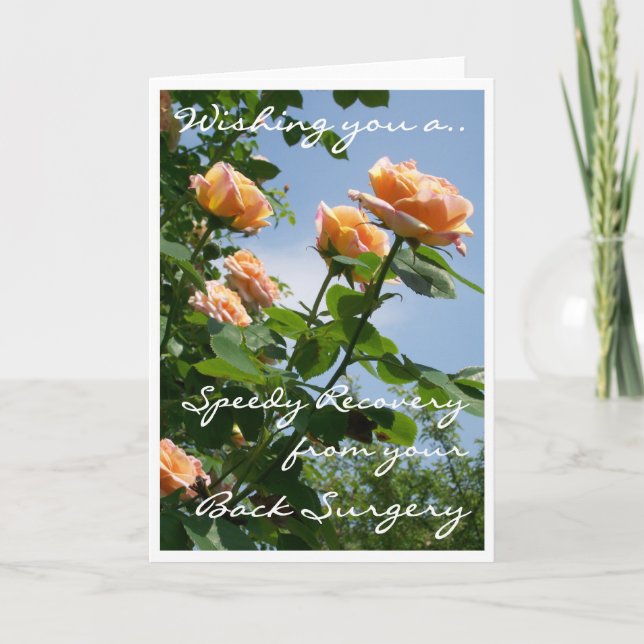 'Alchemist' Rose Get Well (Back Surgery) Card (Front)
