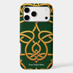 Alchemist’s Archive: Metallic Gold Knotwork Patter iPhone 17 Pro Max Case