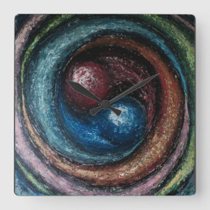 ”Alchemy” by Ramona Dumitrescu Square Wall Clock