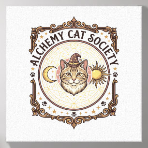 Alchemy Cat Society Cat Alchemy Vintage Vector Art Canvas Photo Tile
