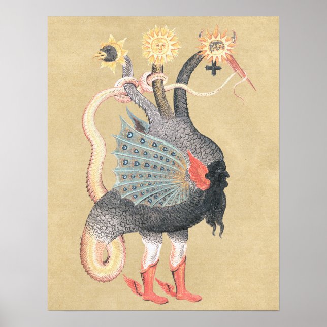 Alchemy Dragon Magical Symbol Poster (Front)