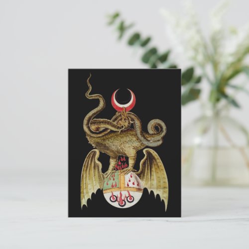 Alchemy Dragon  Vintage Illustration Postcard
