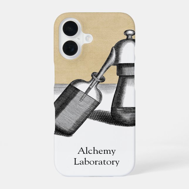 Alchemy Lab Equipment with Name Iphone Case (Back)