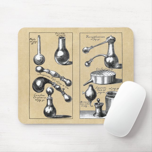 Alchemy Laboratory Beakers and Tools Mouse Pad (With Mouse)