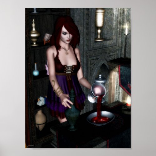 Alchemy Lessons Fantasy Gothic Art Poster