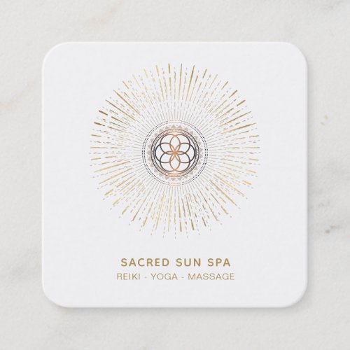 Alchemy _ Mandala Shaman SUN Sacred Geometry Square Business Card