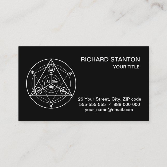 Alchemy manifesto business card (Front)
