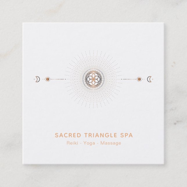 *~* Alchemy Moon Shaman Sacred Geometry Mandala Square Business Card (Front)