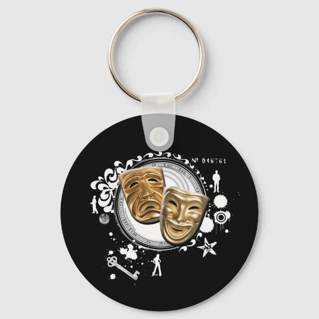 Alchemy of Acting Drama Masks Keychain (Front)