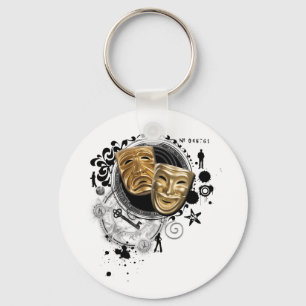 Alchemy of Acting Drama Masks Keychain