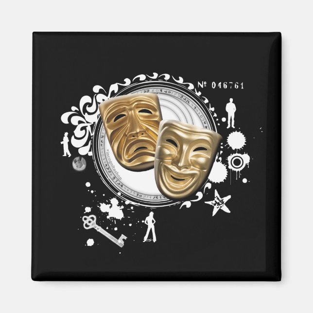 Alchemy of Acting Drama Masks Magnet (Front)