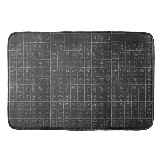 Alchemy Symbols Black Blackboard Chalkboard Bathroom Mat (Front)
