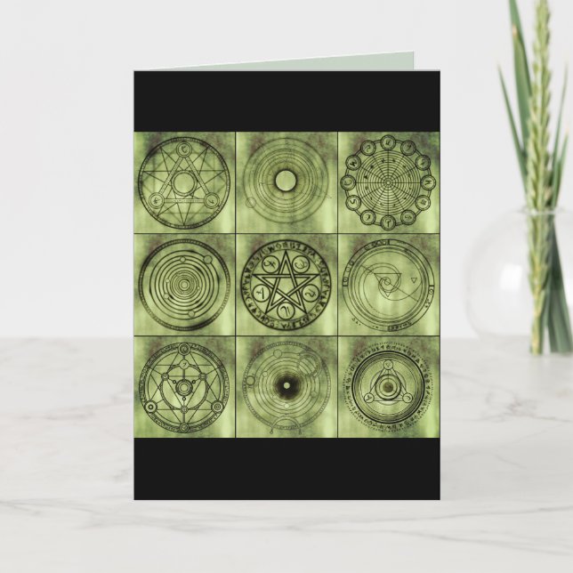 alchemy symbols greeting card (Front)