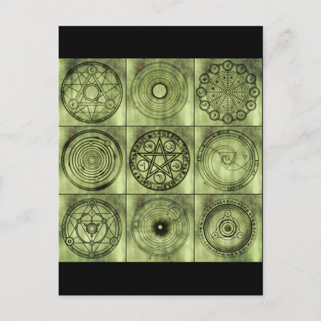 alchemy symbols postcard (Front)