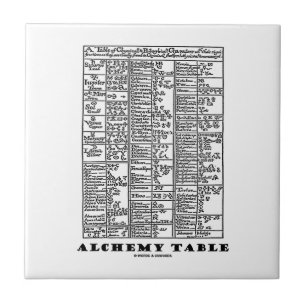 Alchemy Table (Medieval Chemistry Symbols) Tile