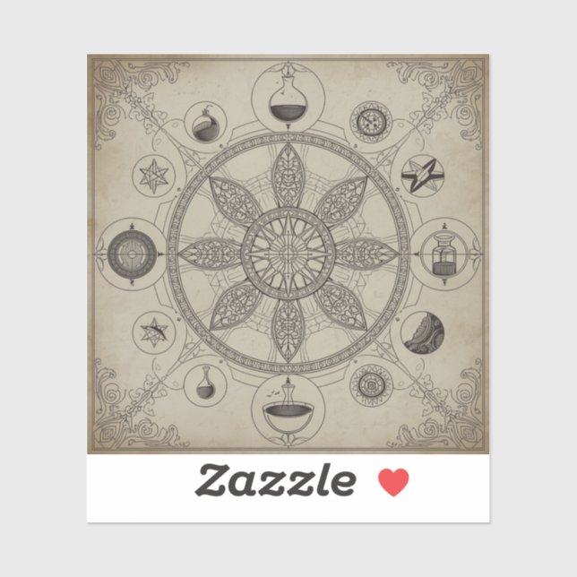 Alchemy-Themed Painting Images Sticker (Sheet)