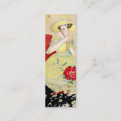 ALCINA French Art Deco Lady WHIMSICAL SUMMER Mini Business Card