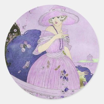 Alcina In Lilac And Purple Classic Round Sticker by metroswank at Zazzle