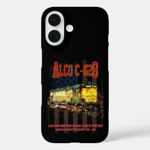 Alco C-628 Diesel Locomotive and American flag iPhone 16 Case