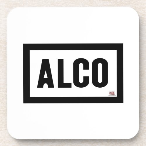 ALCO _ Powered by Alco Locomotive Company   Beverage Coaster