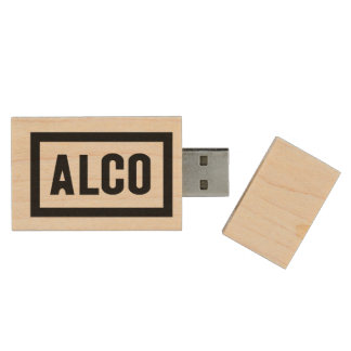 ALCO-Powered by Alco Locomotive Company Wood USB Flash Drive