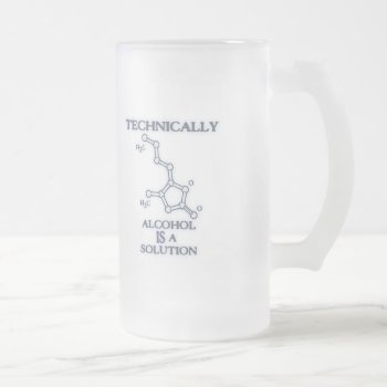 Alcohol  A Solution Frosted Glass Beer Mug by kbilltv at Zazzle