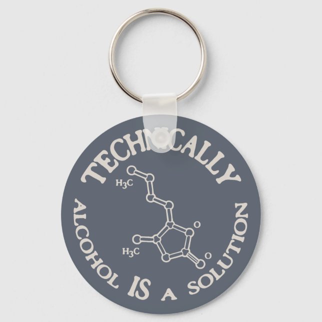 Alcohol, A Solution Keychain (Front)