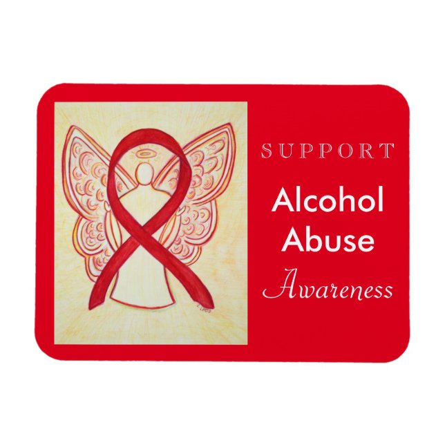 Alcohol Abuse Awareness Ribbon Angel Custom Magnet (Horizontal)