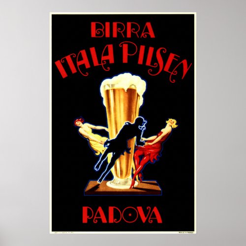 Alcohol BIRRA ITALA PILSEN PADOVA Vintage Beer Poster