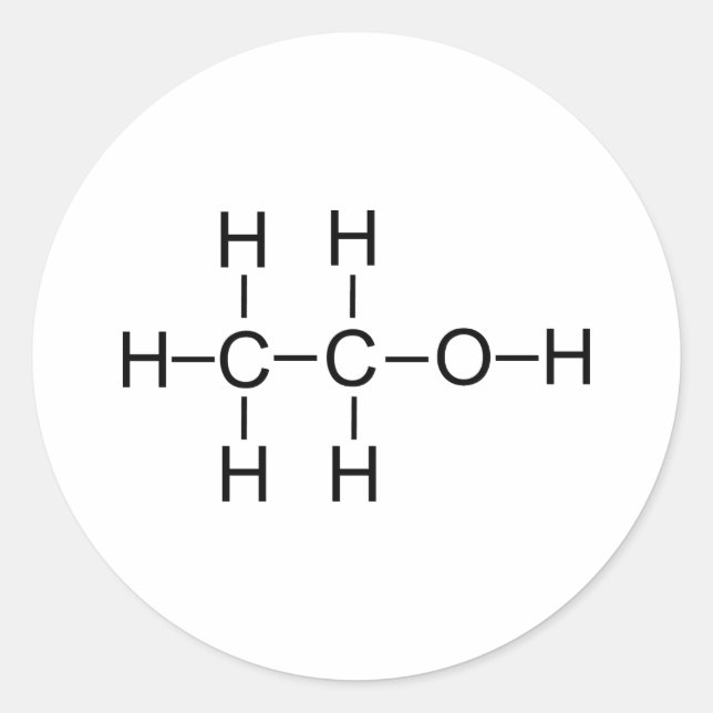 Alcohol - Chemical Formula Classic Round Sticker (Front)