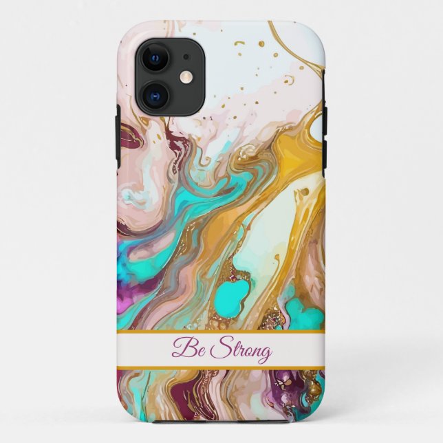 Alcohol colorful ink iPhone Case (Back)