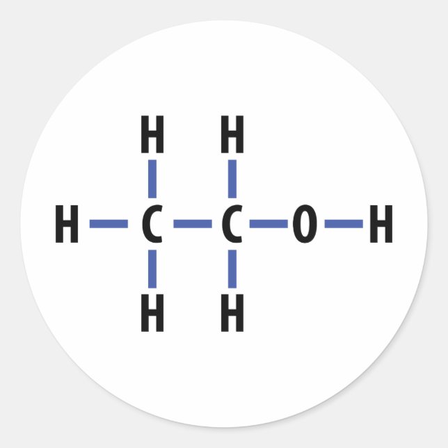 alcohol compound classic round sticker (Front)