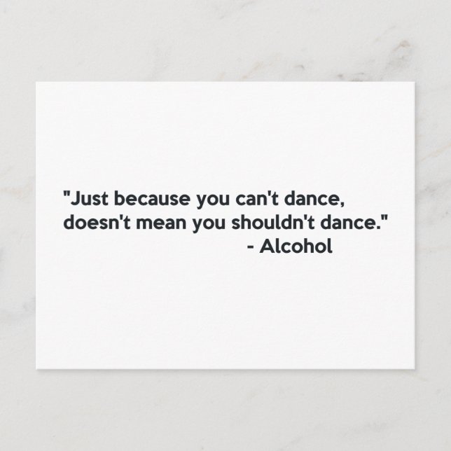 Alcohol Confidence Dancing Postcard (Front)