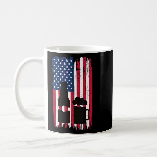 Alcohol Drinking Silhouette American Flag Usa Patr Coffee Mug