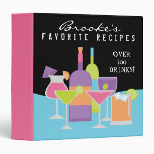 Alcohol Drinks 3 Ring Binder